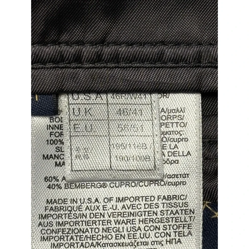 Brooks Brothers 1818 Madison Pinstripe Wool Blazer‎ Mens 46R Dark Gray USA